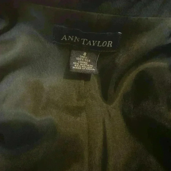 Vintage 90s Ann Taylor 100% Silk Black 3 Button Blazer 8 - Picture 5 of 7